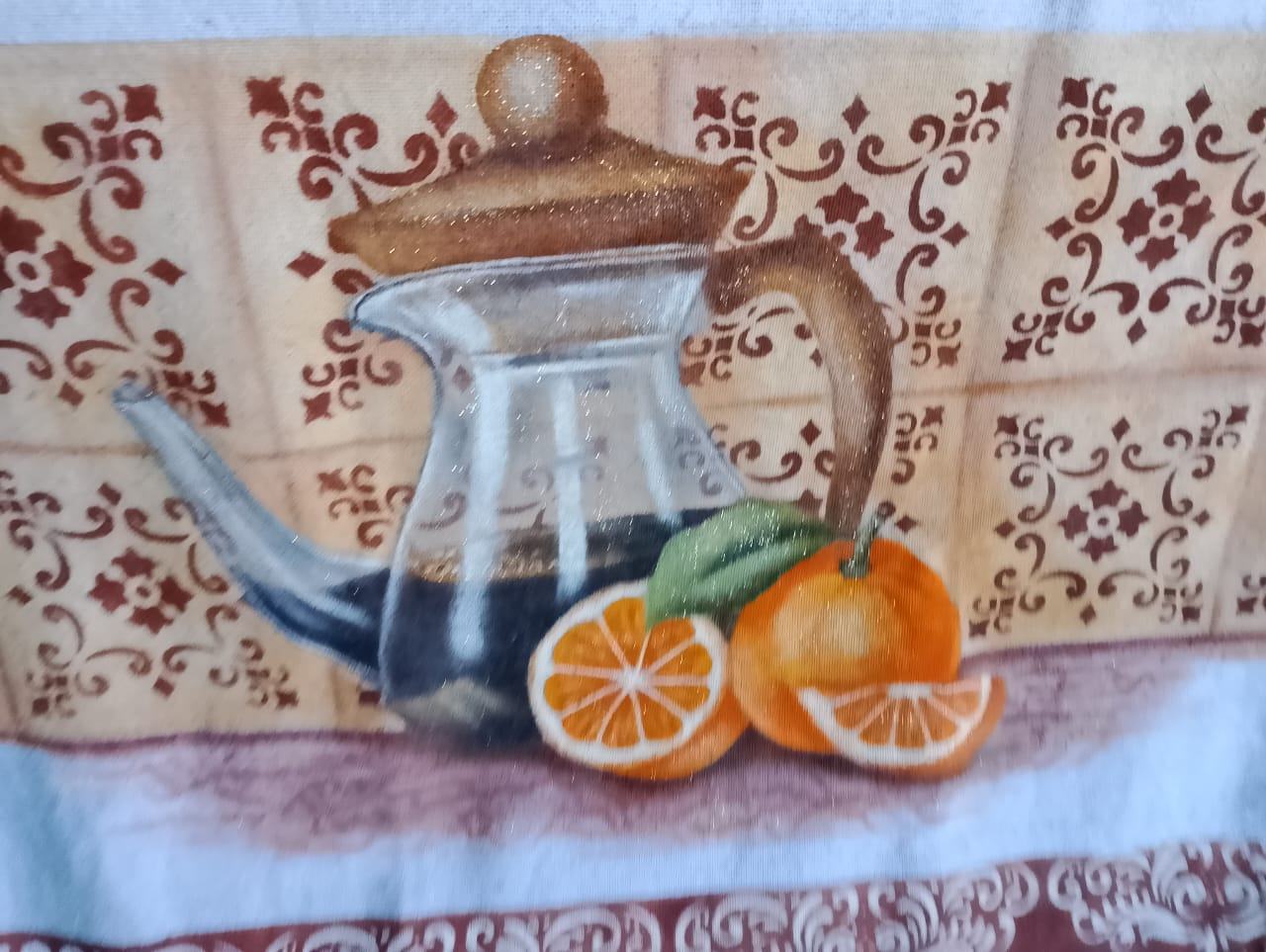 Foto extra 3 do produto Pano de Prato Laranja Café